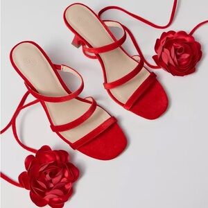 Red Floral Peyton Heel